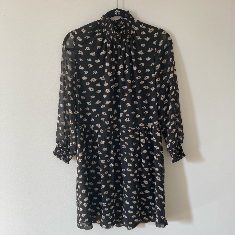 Madewell Black Floral Shift Dress